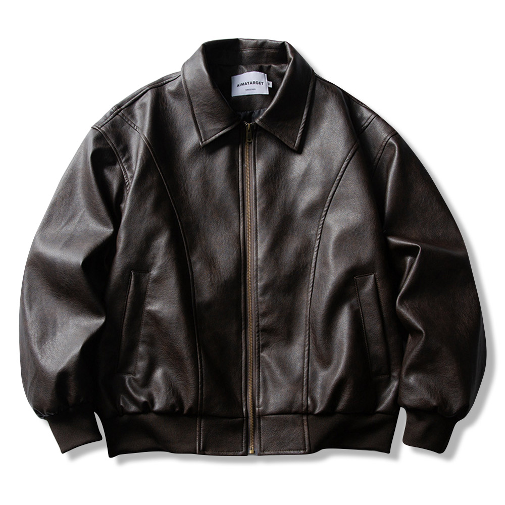 Vintage wash ECOレザーライダースブラック　searoomrynn searoomlynn ヴィンテージウォッシュ ECOレザーライダースジャケット