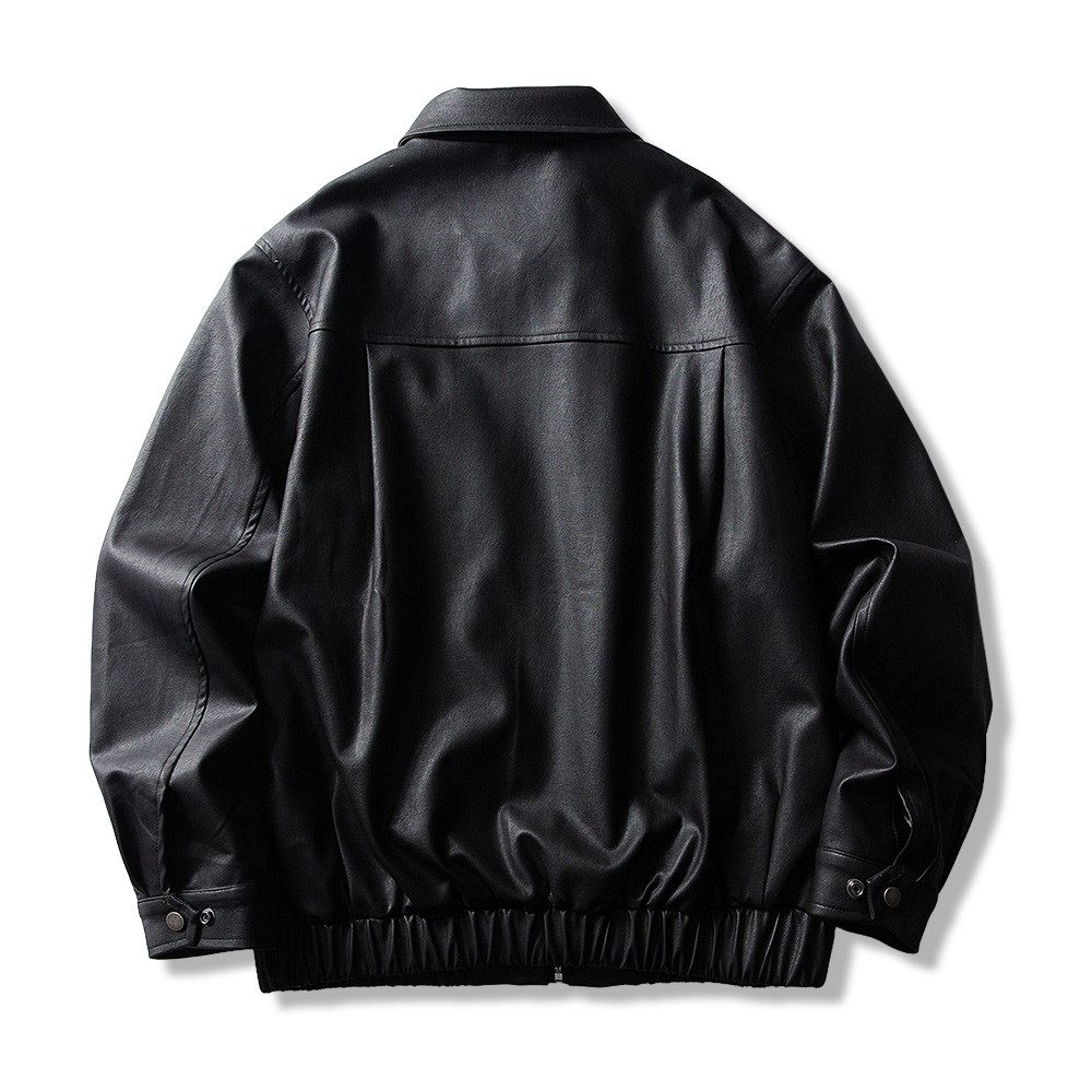 Vintage wash ECOレザーライダースブラック　searoomrynn searoomlynn ヴィンテージウォッシュ ECOレザーライダースジャケット