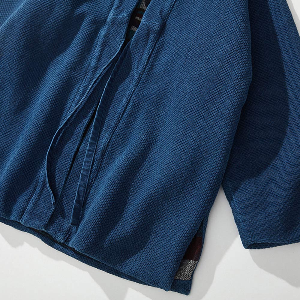 コットン藍染め刺し子布 ナバホ柄ラシャ裏地半纏 – Rustaku