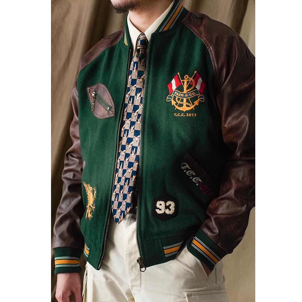 ヴィンテージSTYLE EYES VINTAGE セミデコ スタジャン 牛革 切り替え