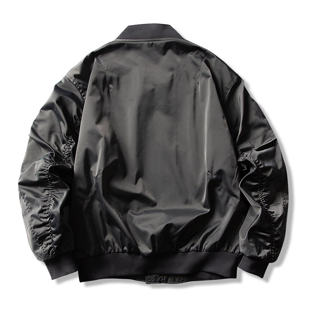 レトロなサテン光沢フライトジャケット-Rustaku