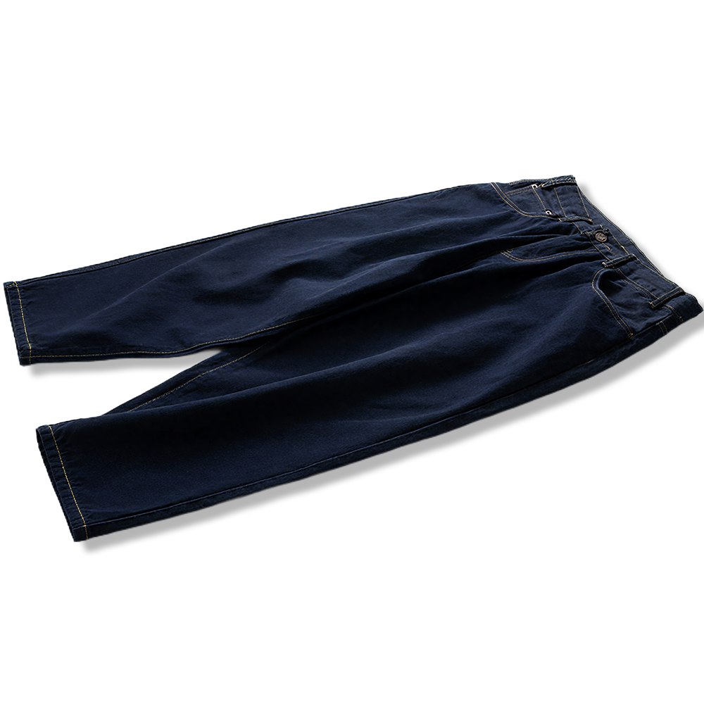 色落ちしにくいスラッシュカットジーンズ-Rustaku