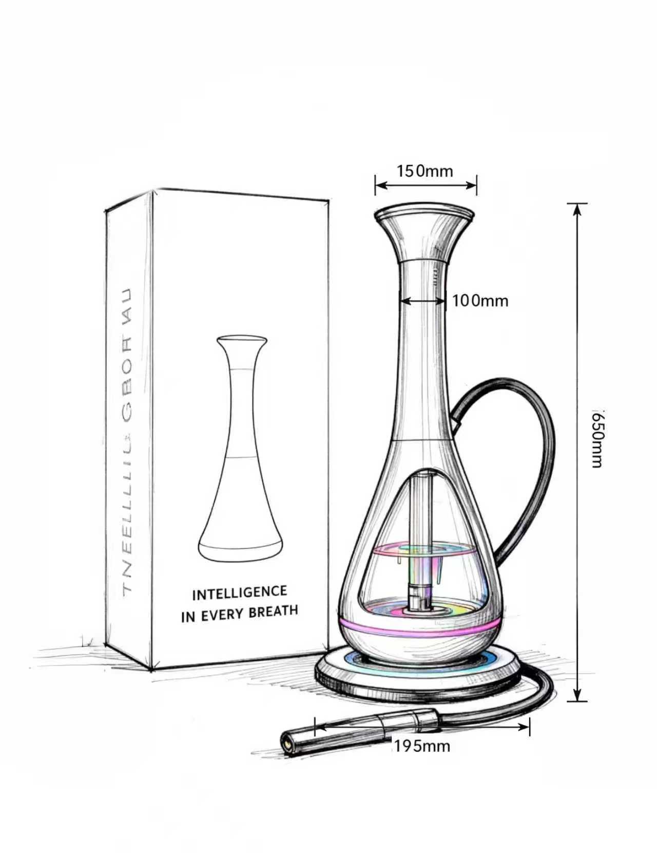 Smart electronic hookah with battery