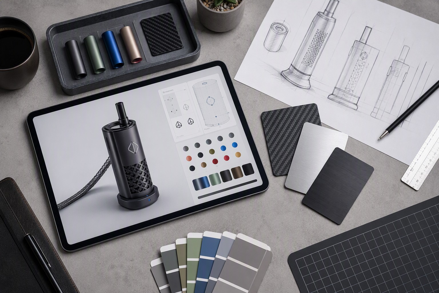 Design and customization workspace for custom electronic shisha
