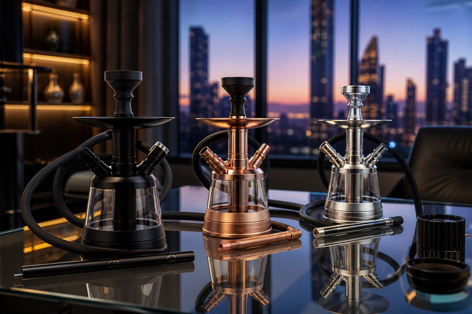Professional Electronic Hookah Showroom showcasing custom B2B models