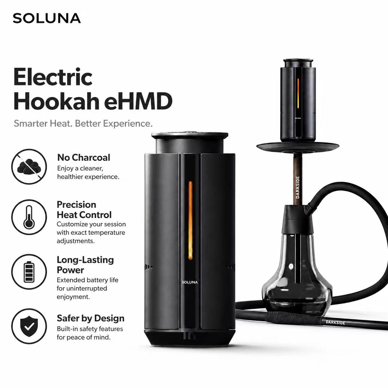 electronic shisha hookah smart heater new model design built in battery X1
