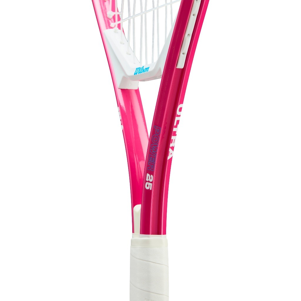 Wilson Ultra Power JR Tennis Racket Pink 19/21/23/25in Lightweight Aluminum Prestrung Bumper Guard
