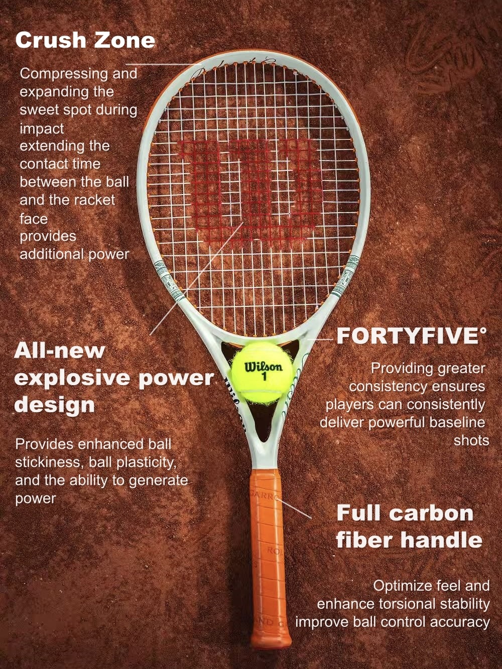 Wilson Clash 100 V3 Roland Garros 2026 Tennis Racket (Unstrung