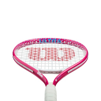Wilson Ultra Power JR Tennis Racket Pink 19/21/23/25in Lightweight Aluminum Prestrung Bumper Guard