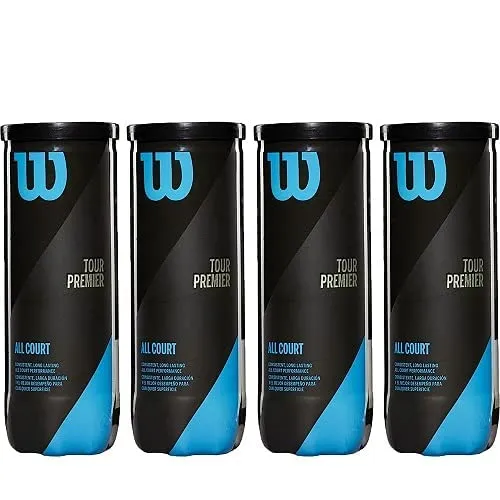 Wilson Tour Premier All Court Tennis Balls 3 Ball-Can (4 Pack)