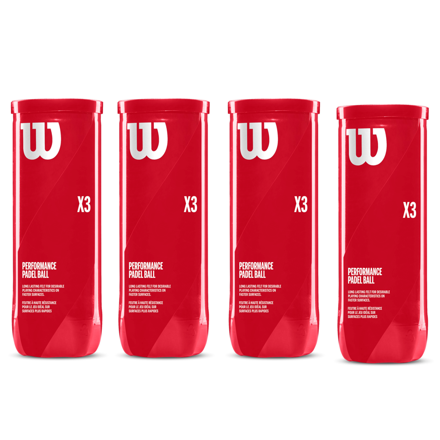 Wilson Padel X3 Performance Balls 3 Ball Can (12 Balls/4 Cans)