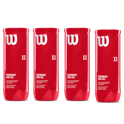Wilson Padel X3 Performance Balls 3 Ball Can (12 Balls/4 Cans)