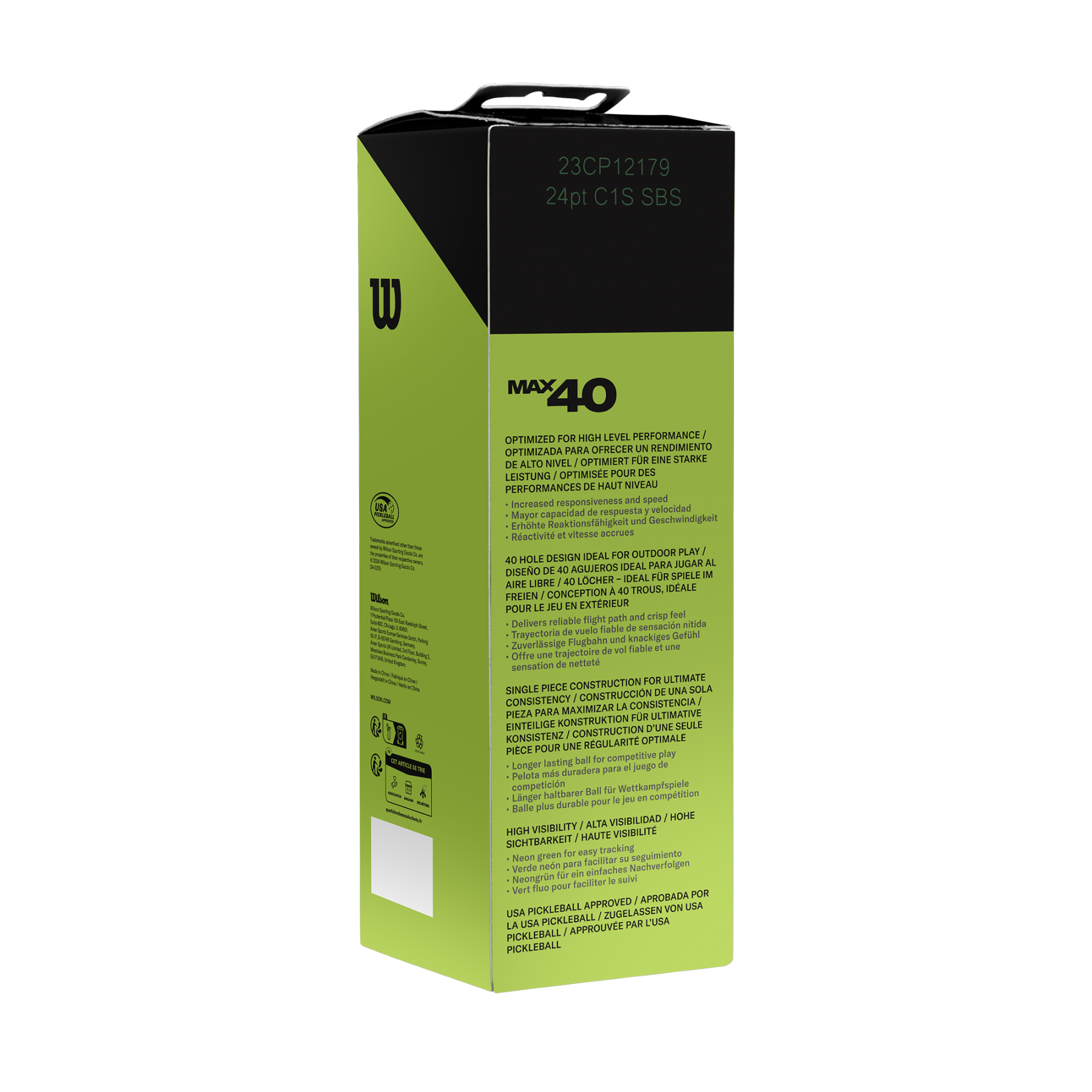 MAX 40 OUTDOOR PICKLE BALL 3 PACK GREEN