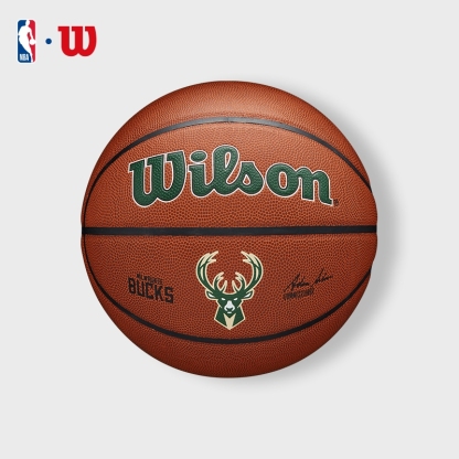 Wilson NBA Milwaukee Bucks Official Composite Leather Basketball Size 7 Indoor/Outdoor