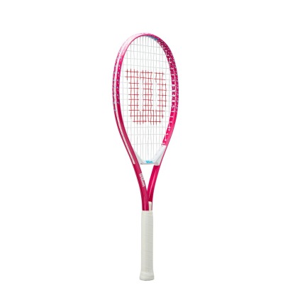 Wilson Ultra Power JR Tennis Racket Pink 19/21/23/25in Lightweight Aluminum Prestrung Bumper Guard