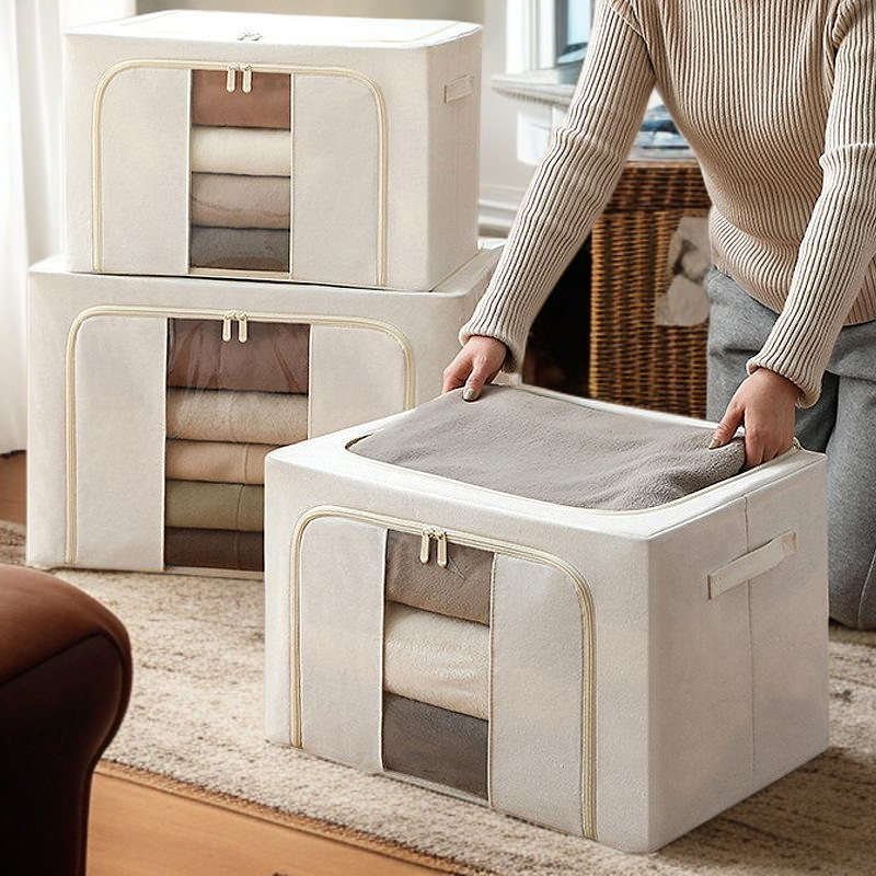 家用棉麻收納箱整理臥室空間