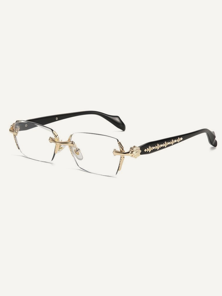 レトロ風リムレス超クリア老眼鏡