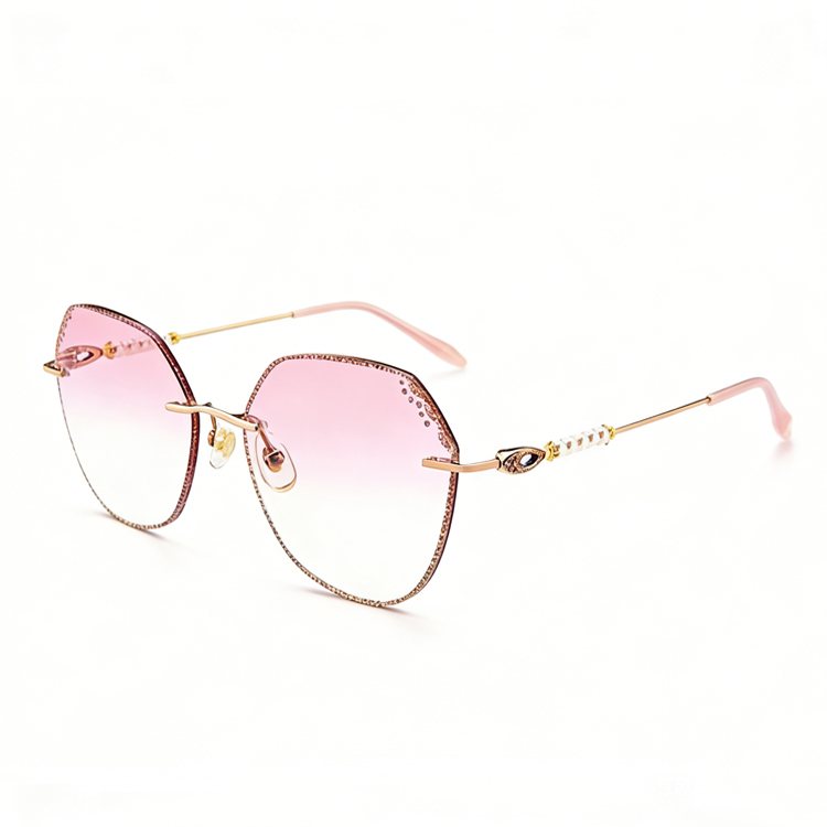 『人魚姫の涙』パール飾りのブルーライトカットリムレス老眼鏡· レディース