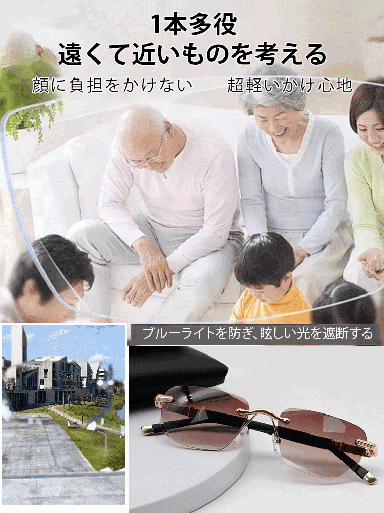 インテリジェントオートズーム機能付き老眼鏡