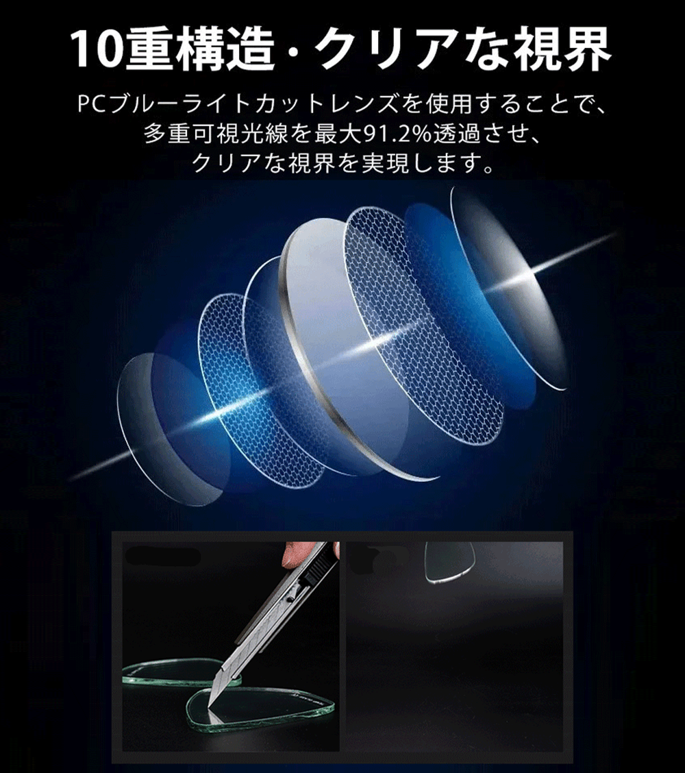 オート多焦点遠近両用老眼用サングラス