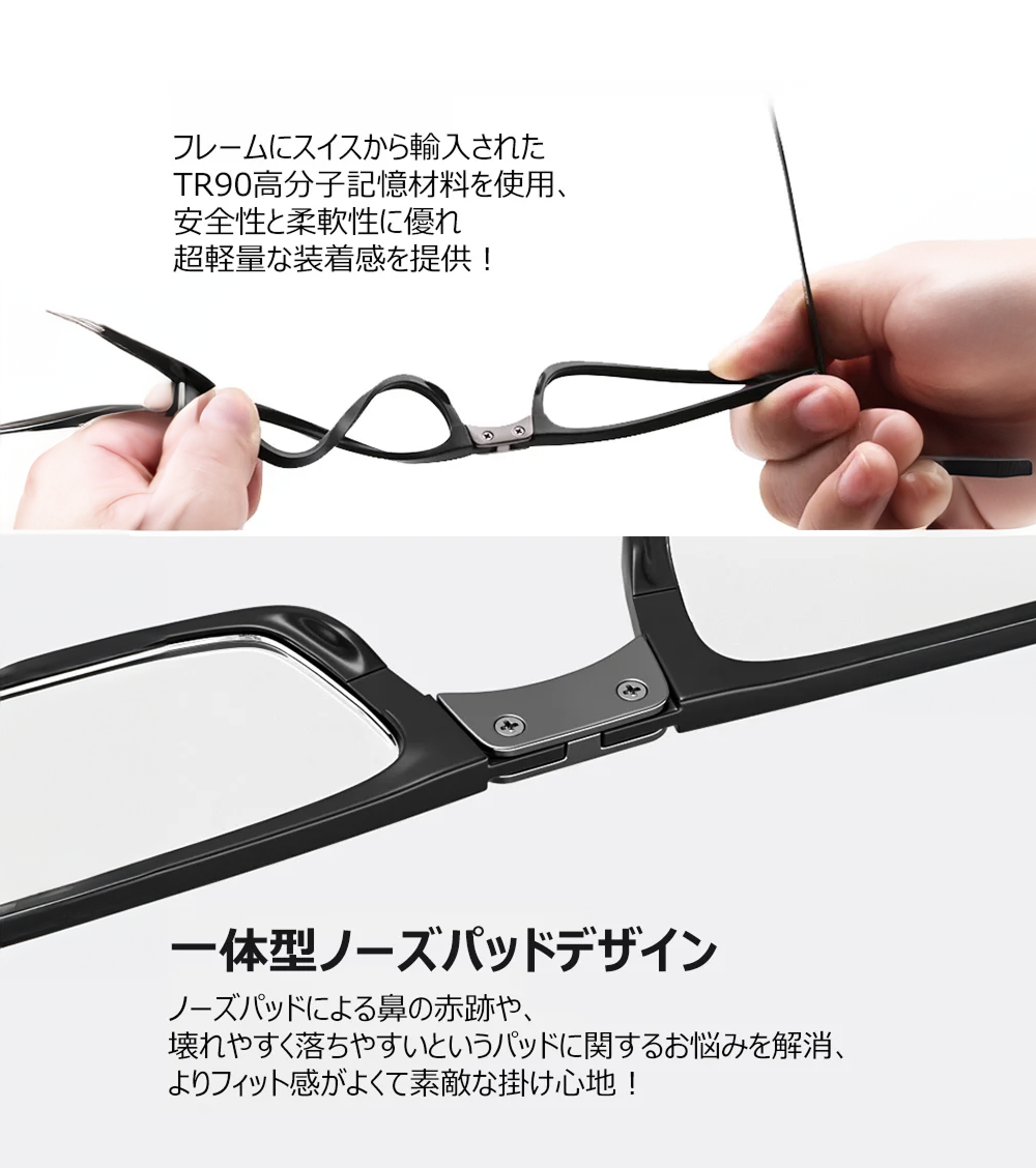 折りたたみ式超軽量薄型老眼鏡