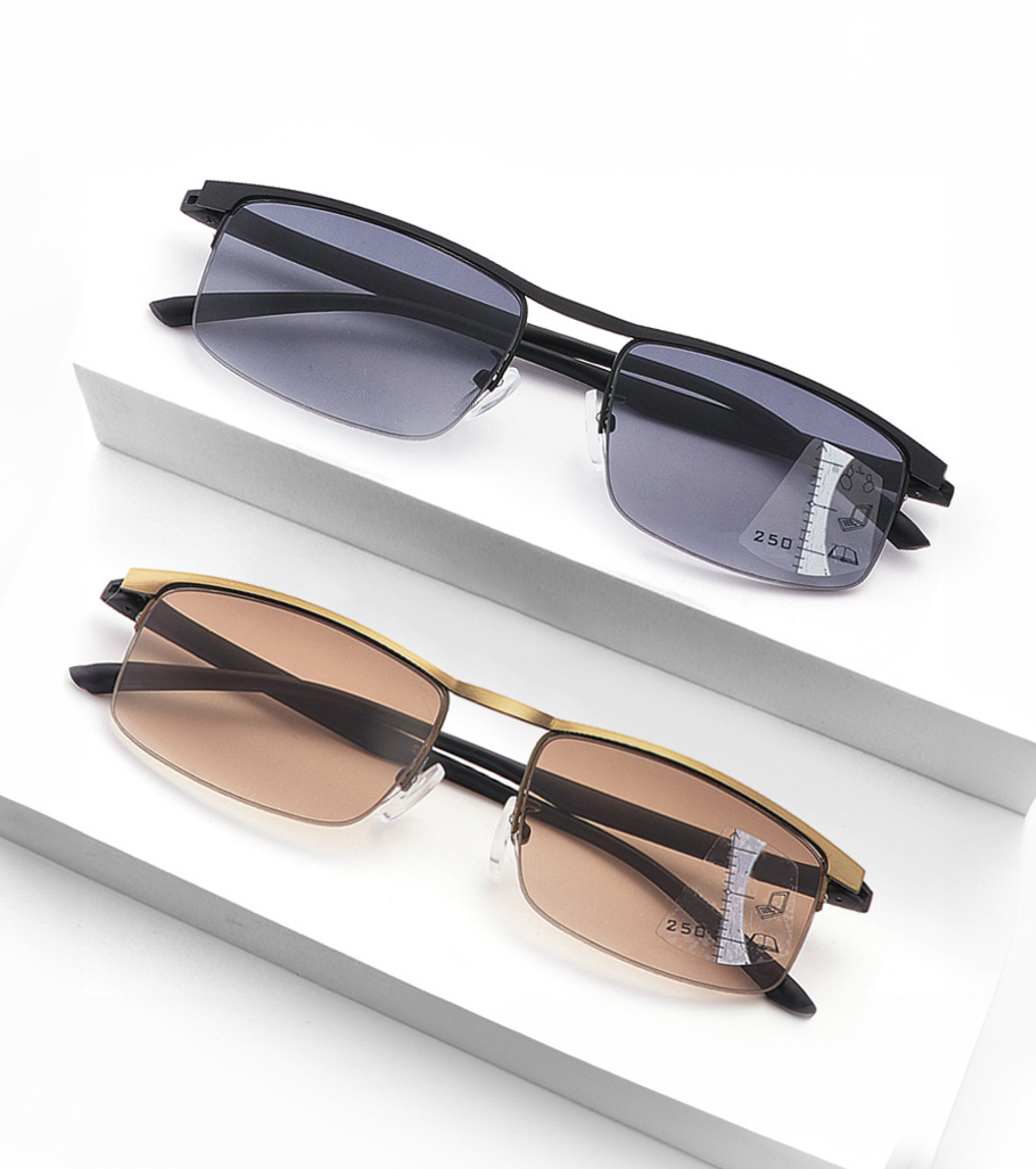 オート多焦点遠近両用老眼用サングラス