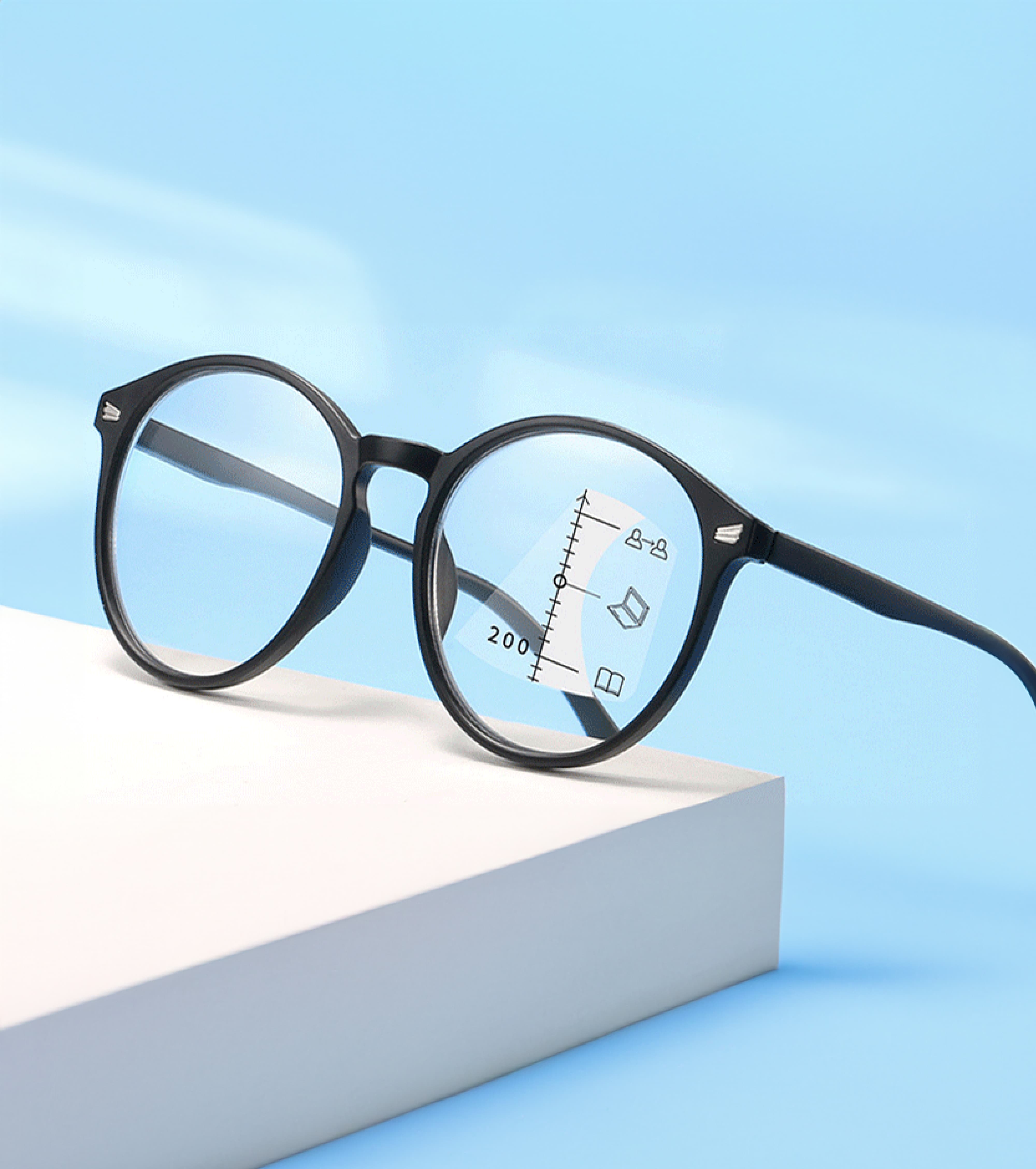遠近両用累進多焦点ブルーライト対策老眼メガネ