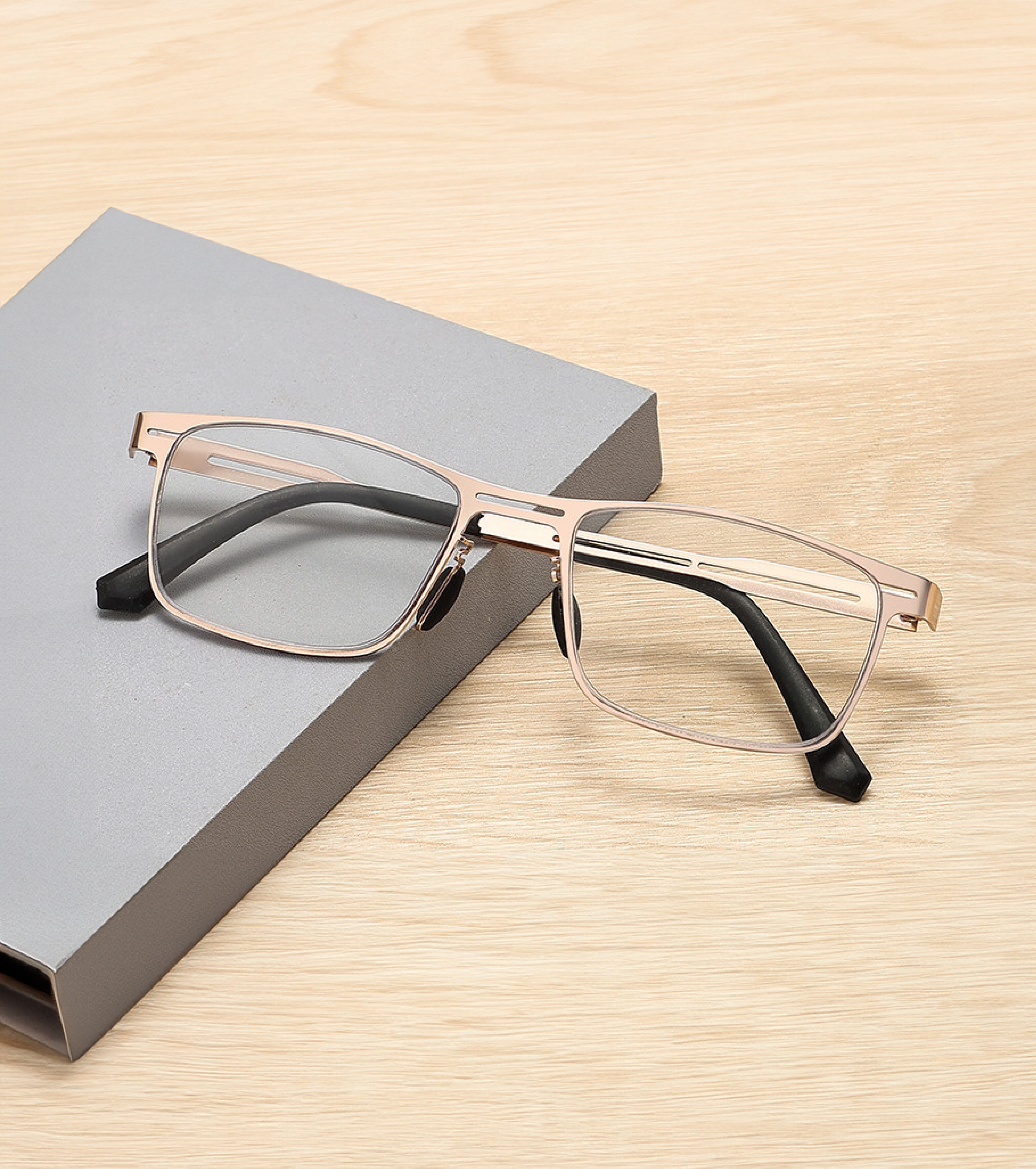 メンズブルーライトカット付き累進多焦点遠近両用メガネ