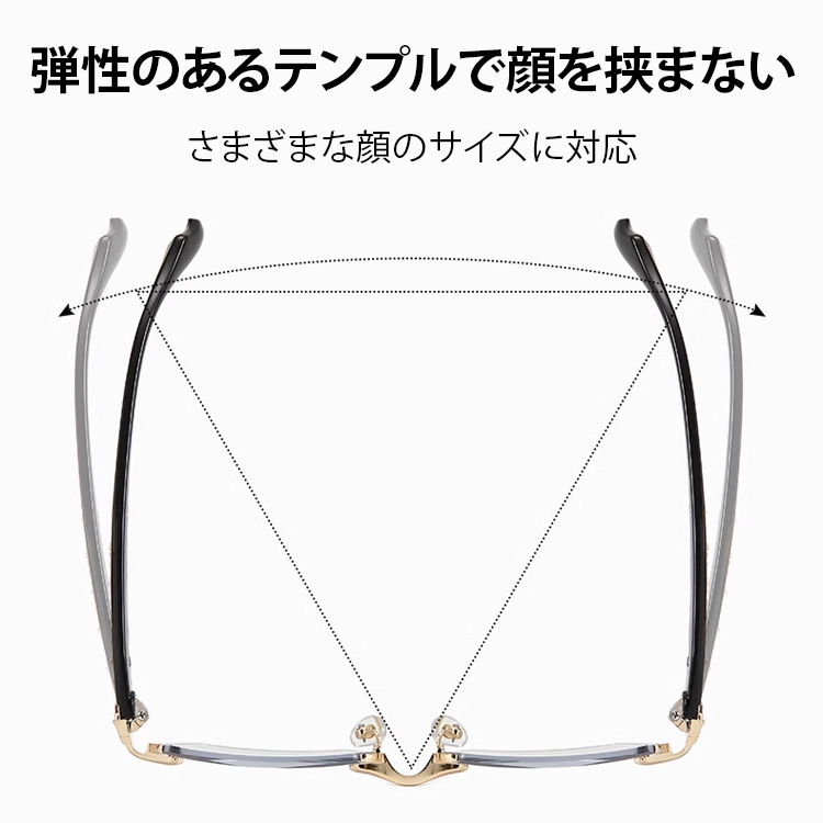 レトロ風リムレス超クリア老眼鏡