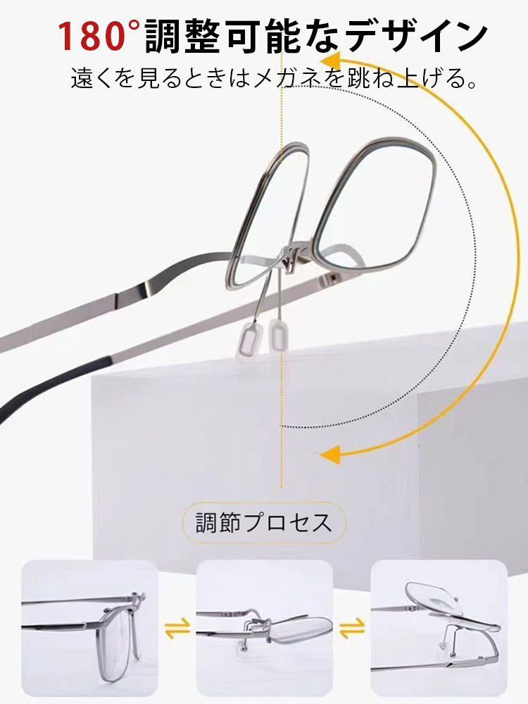 跳ね上げ式スマートズーム老眼鏡