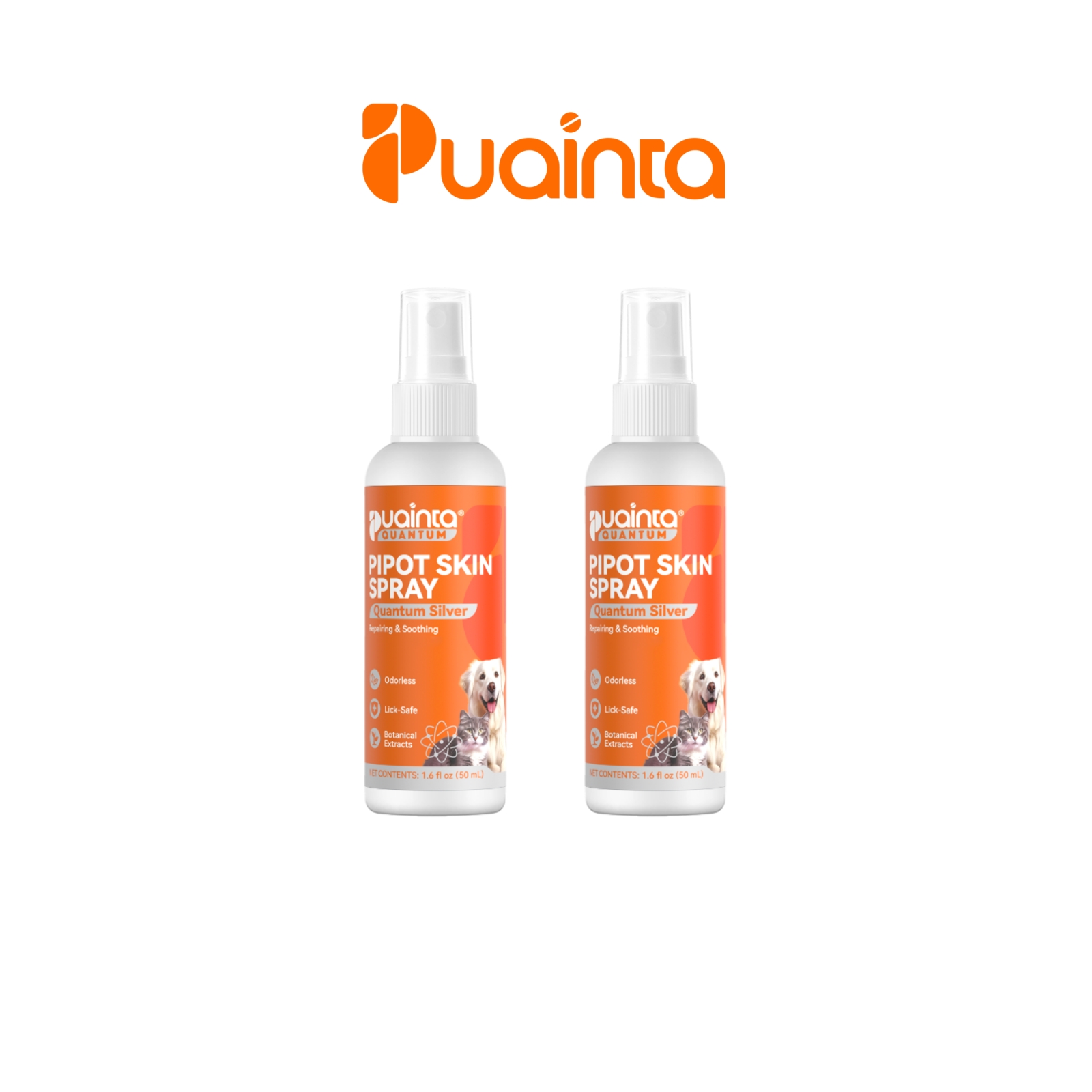 プアインタ 量子銀 ペットスキンスプレー 皮膚炎・趾間炎・カイカイ・ダニ対策に 舐めても安心のペット全身スプレー
