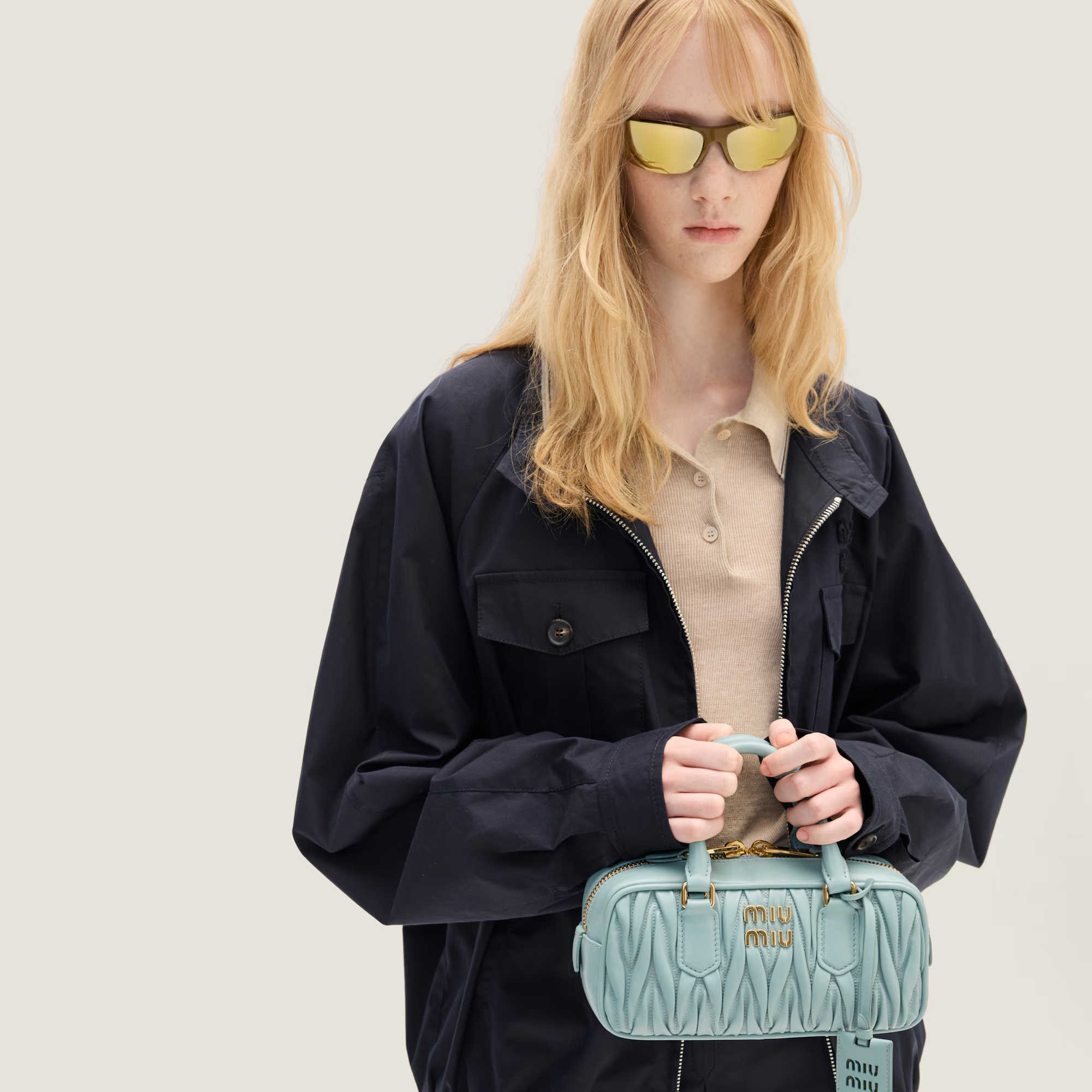 関税込み miumiu アルカディ マテラッセ ナッパ レザー バッグ MIUMIU】アルカディ マテラッセレザー バッグ