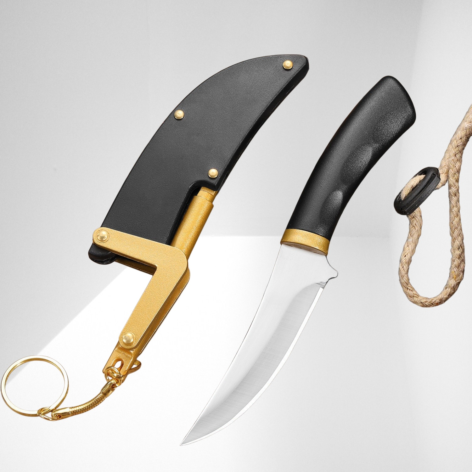 多功能戶外野營燒烤手把肉便攜小刀