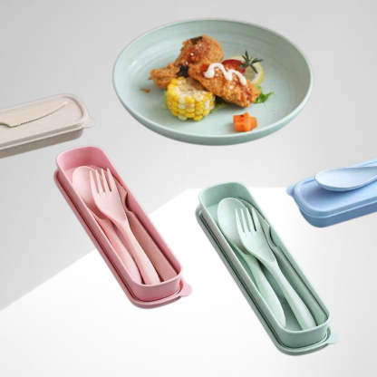 成人可擕式塑膠刀叉勺三件套