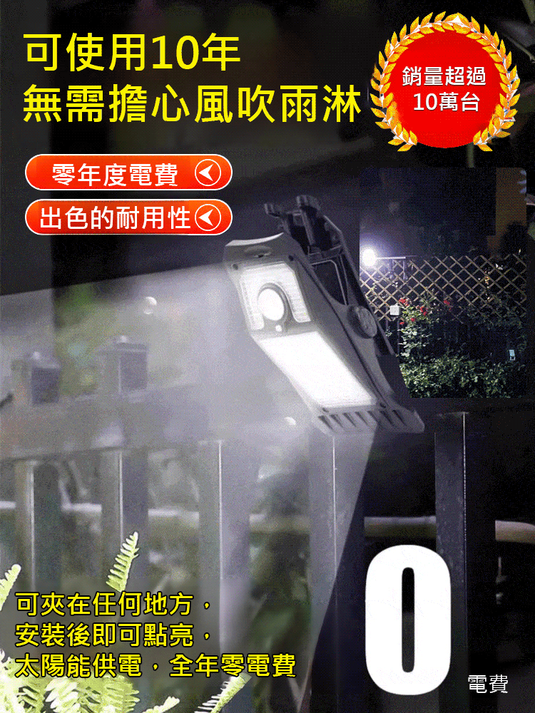 智慧感應太陽能夾子燈