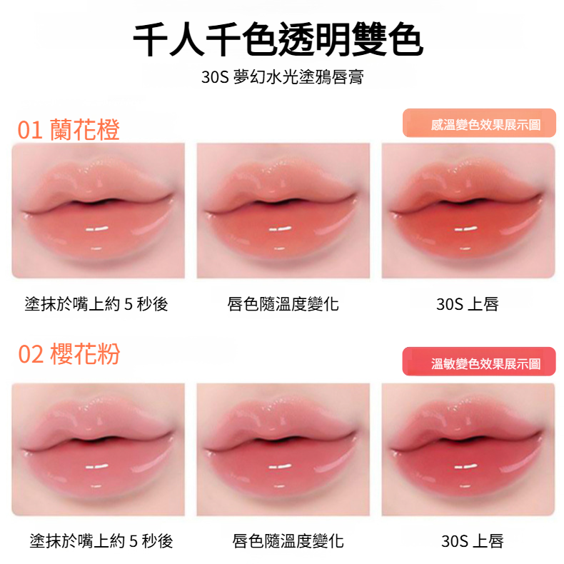 淡紋保濕溫變唇部精華