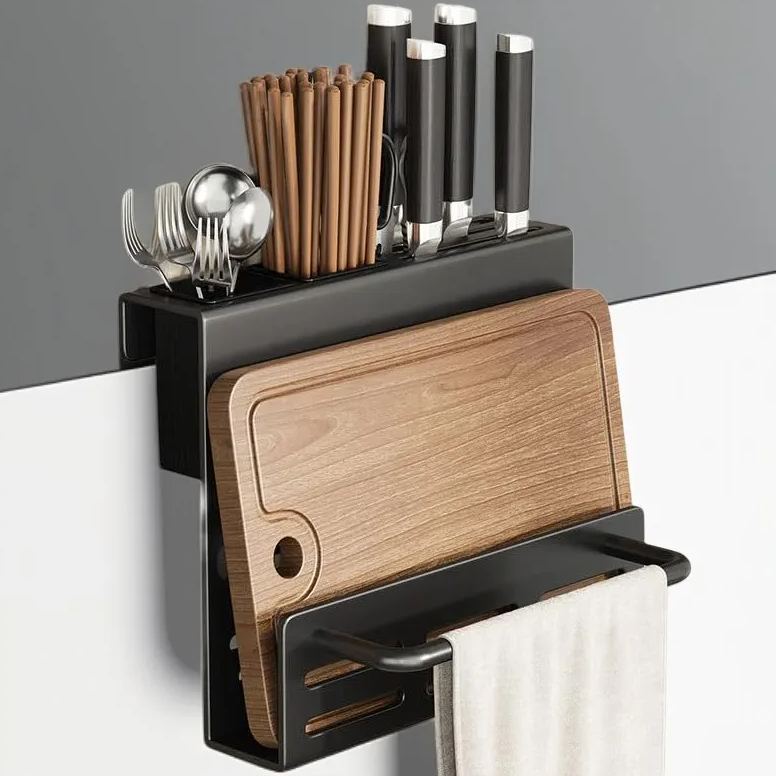 廚房用品免打孔不銹鋼刀架置物架