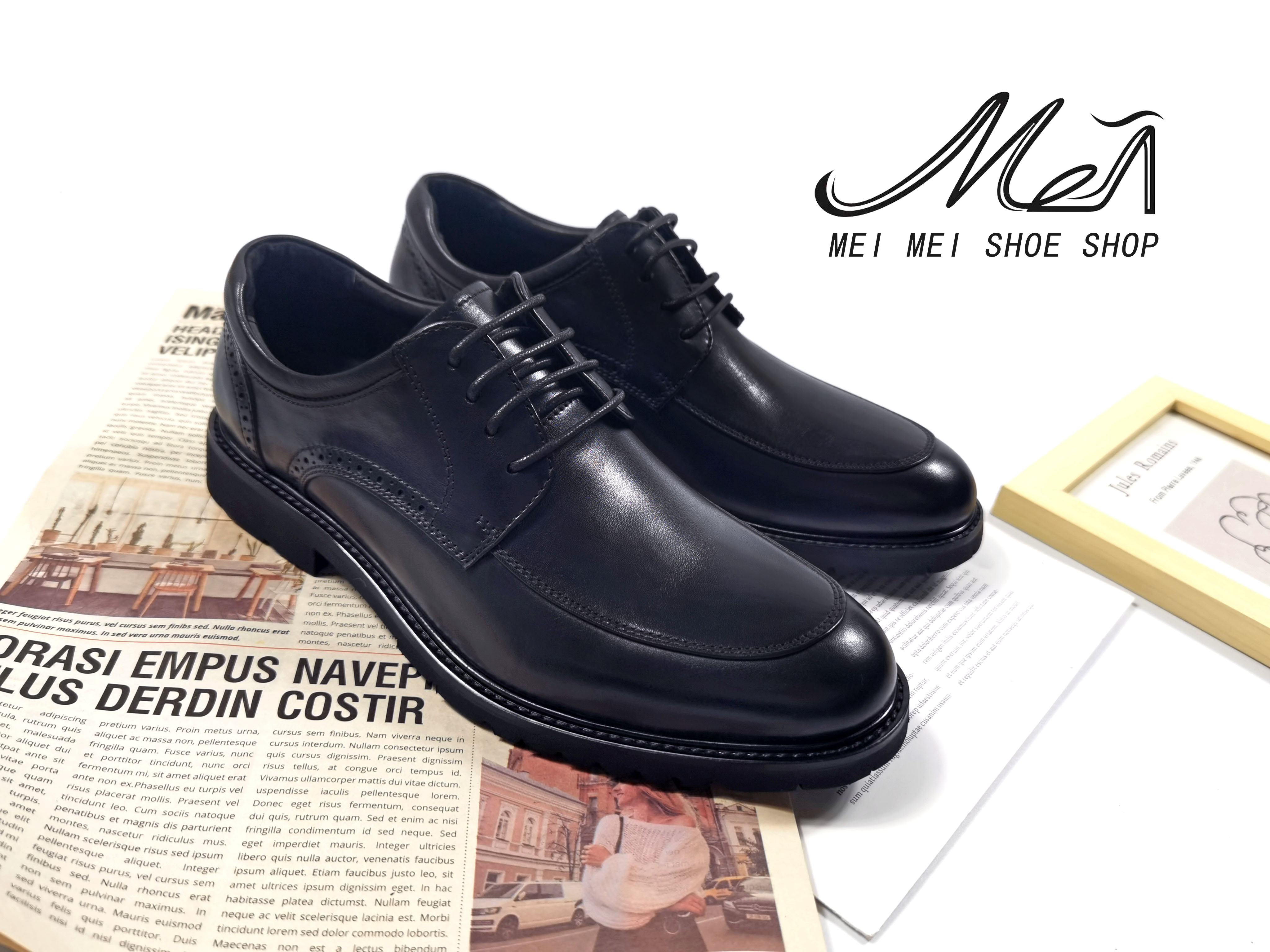 黑色真皮商務男士皮鞋