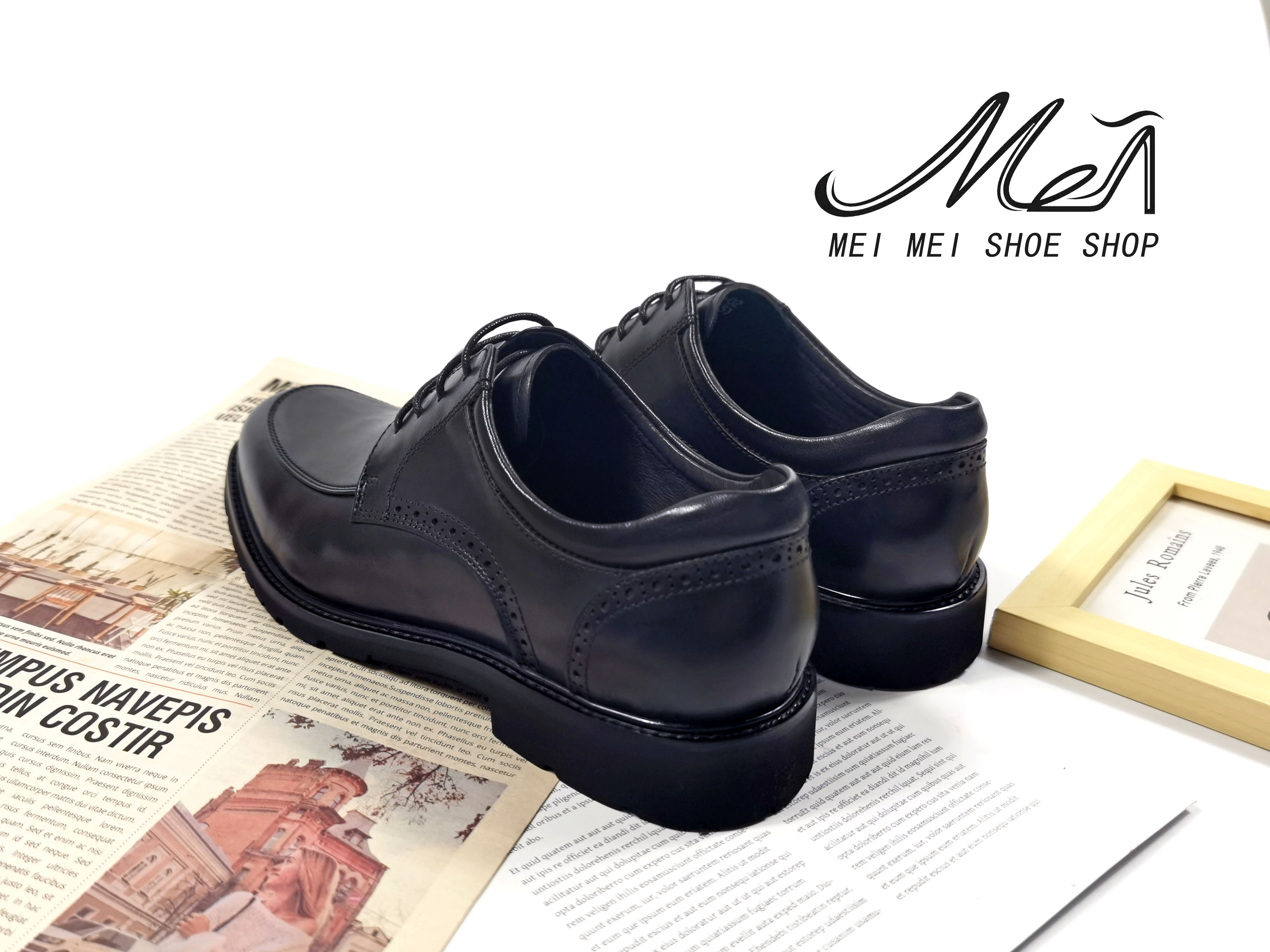 黑色真皮商務男士皮鞋