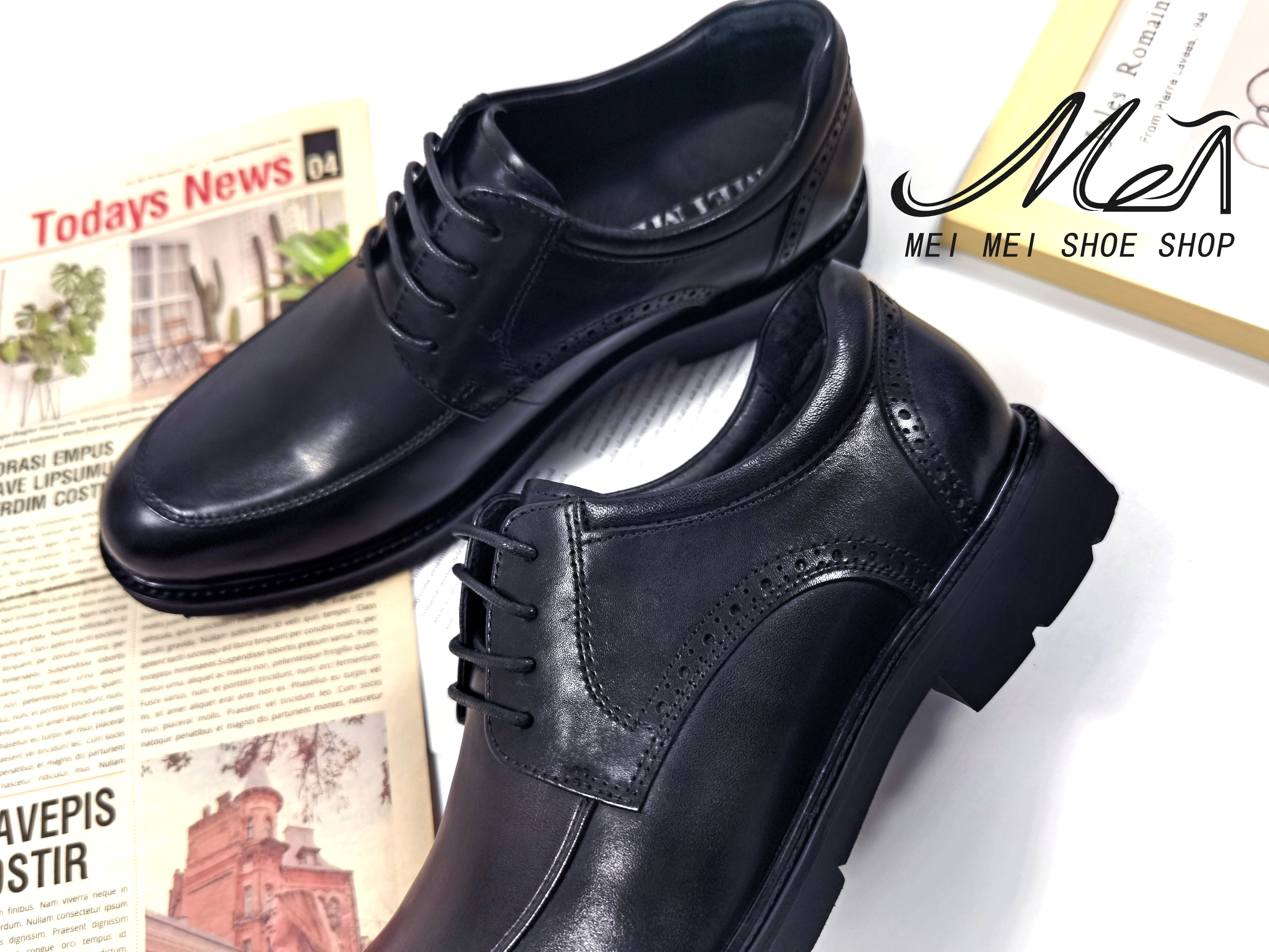 黑色真皮商務男士皮鞋