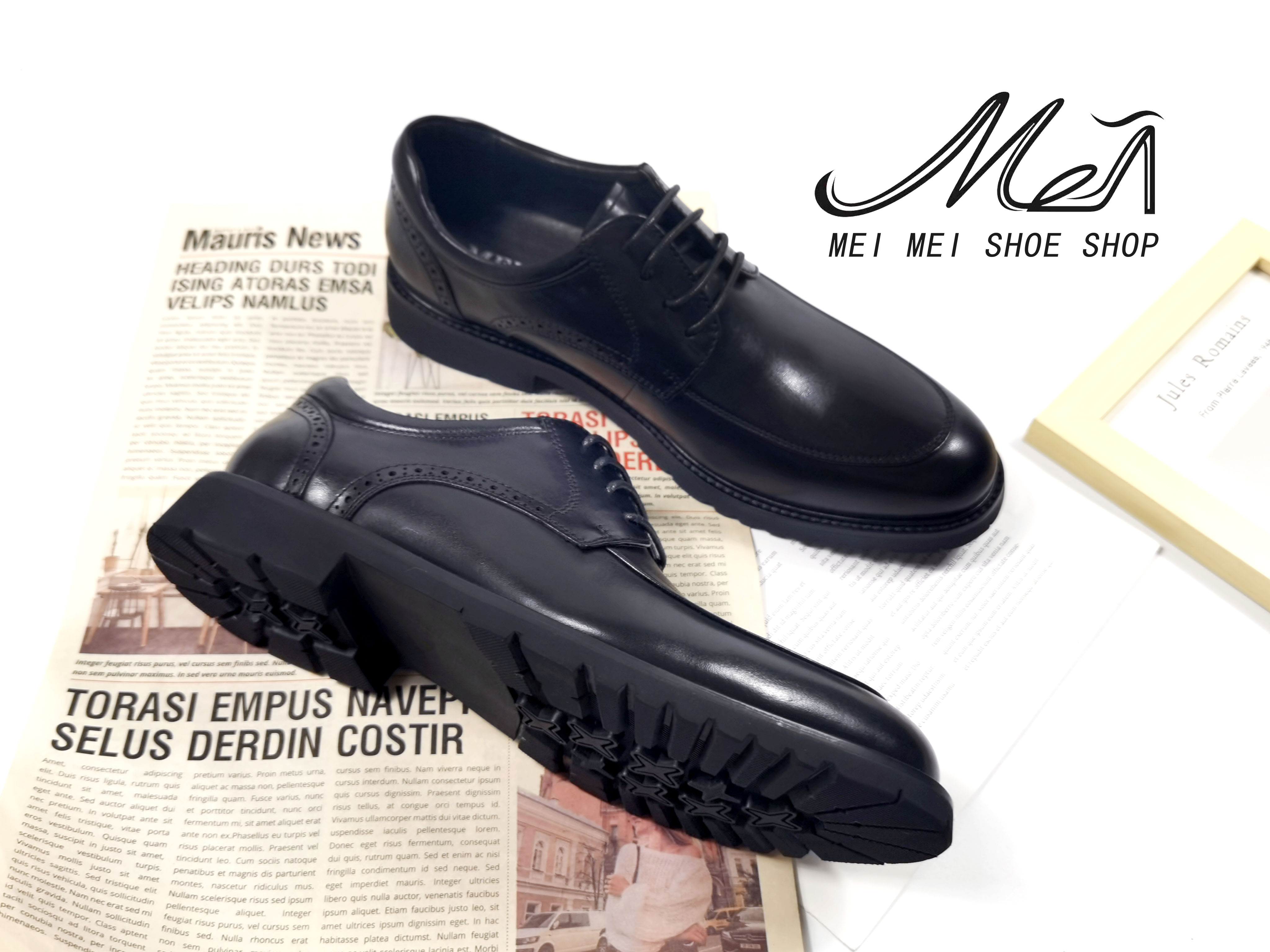 黑色真皮商務男士皮鞋