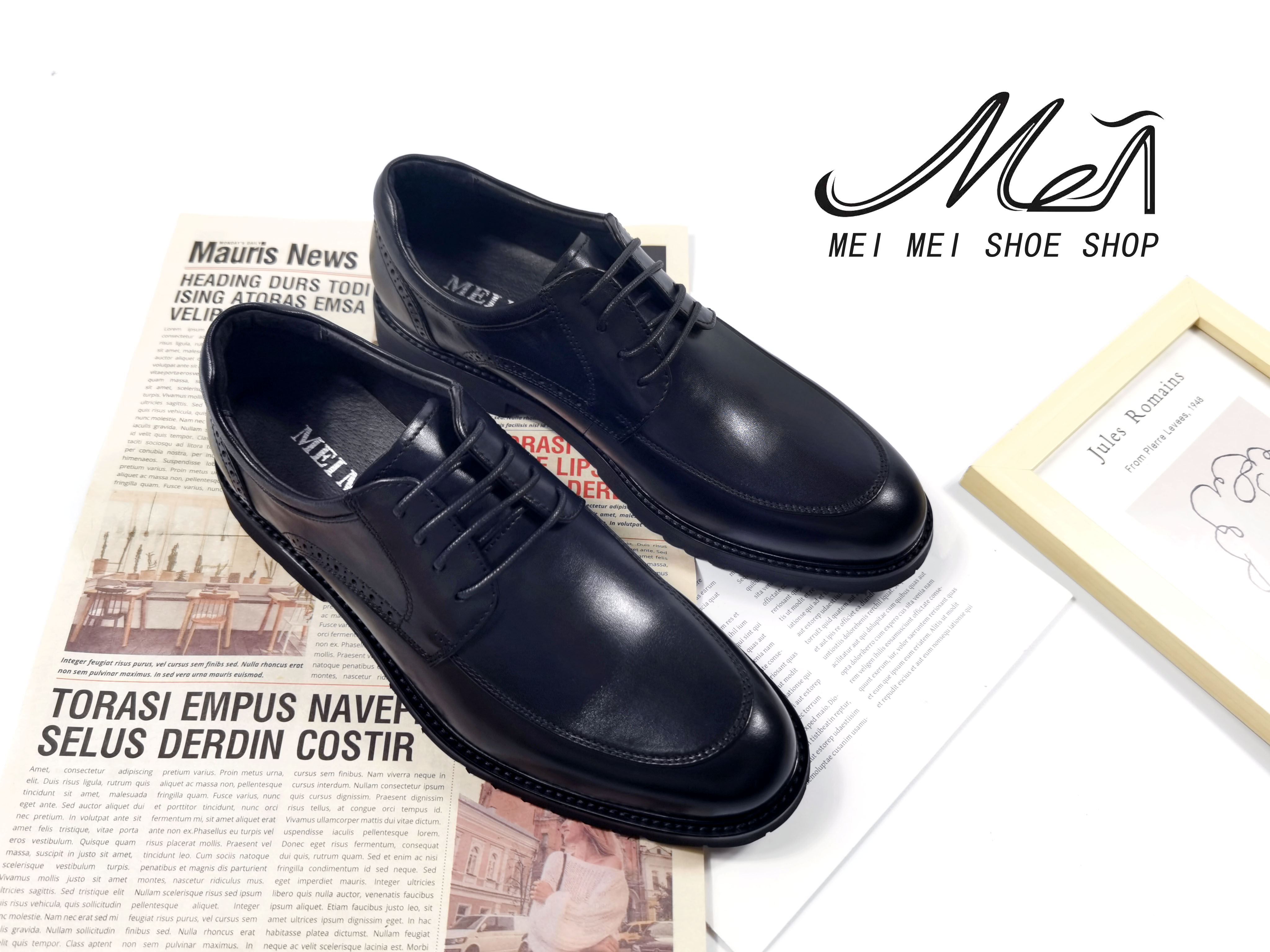 黑色真皮商務男士皮鞋