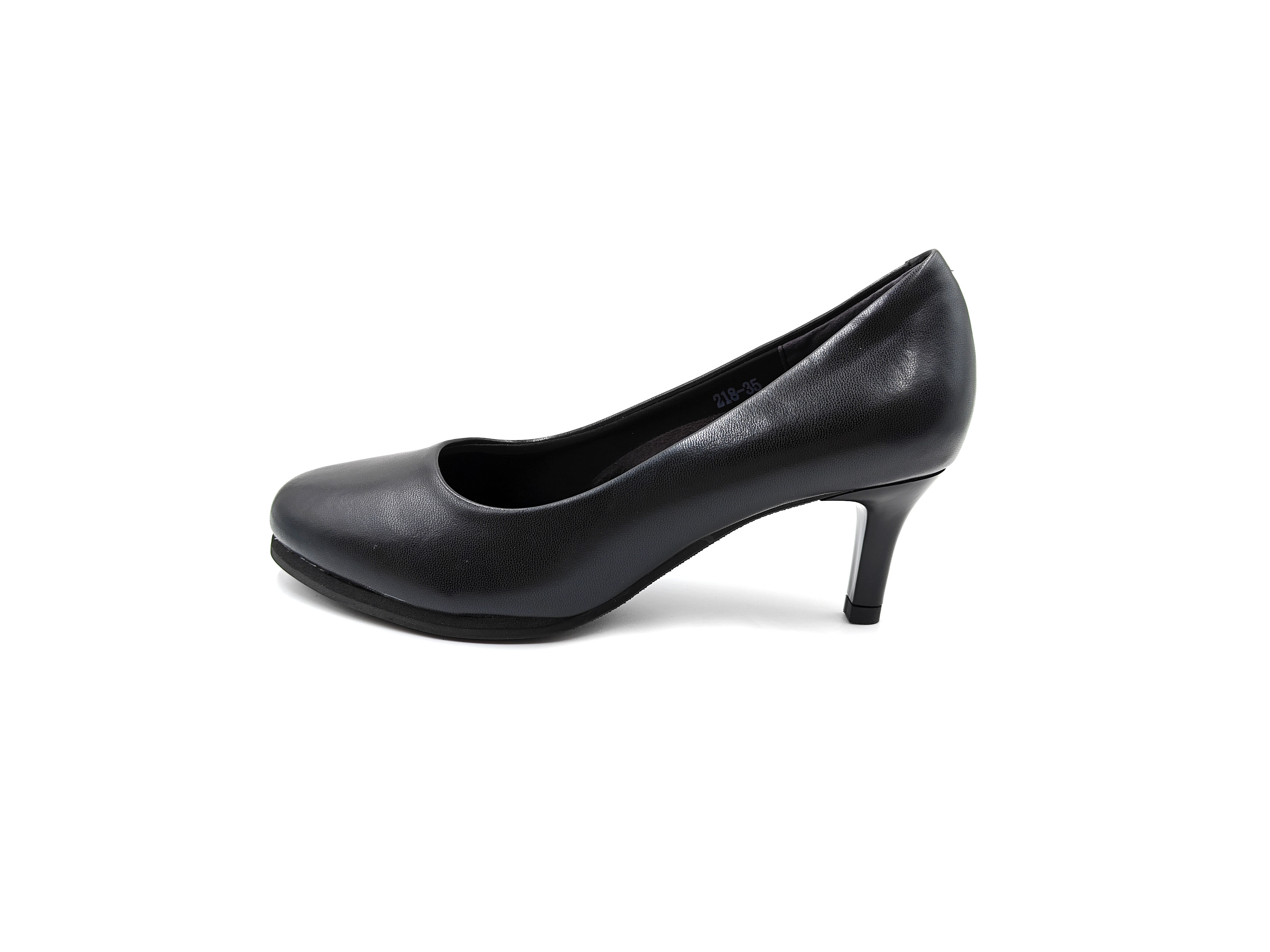 圓頭寬版細跟高跟鞋