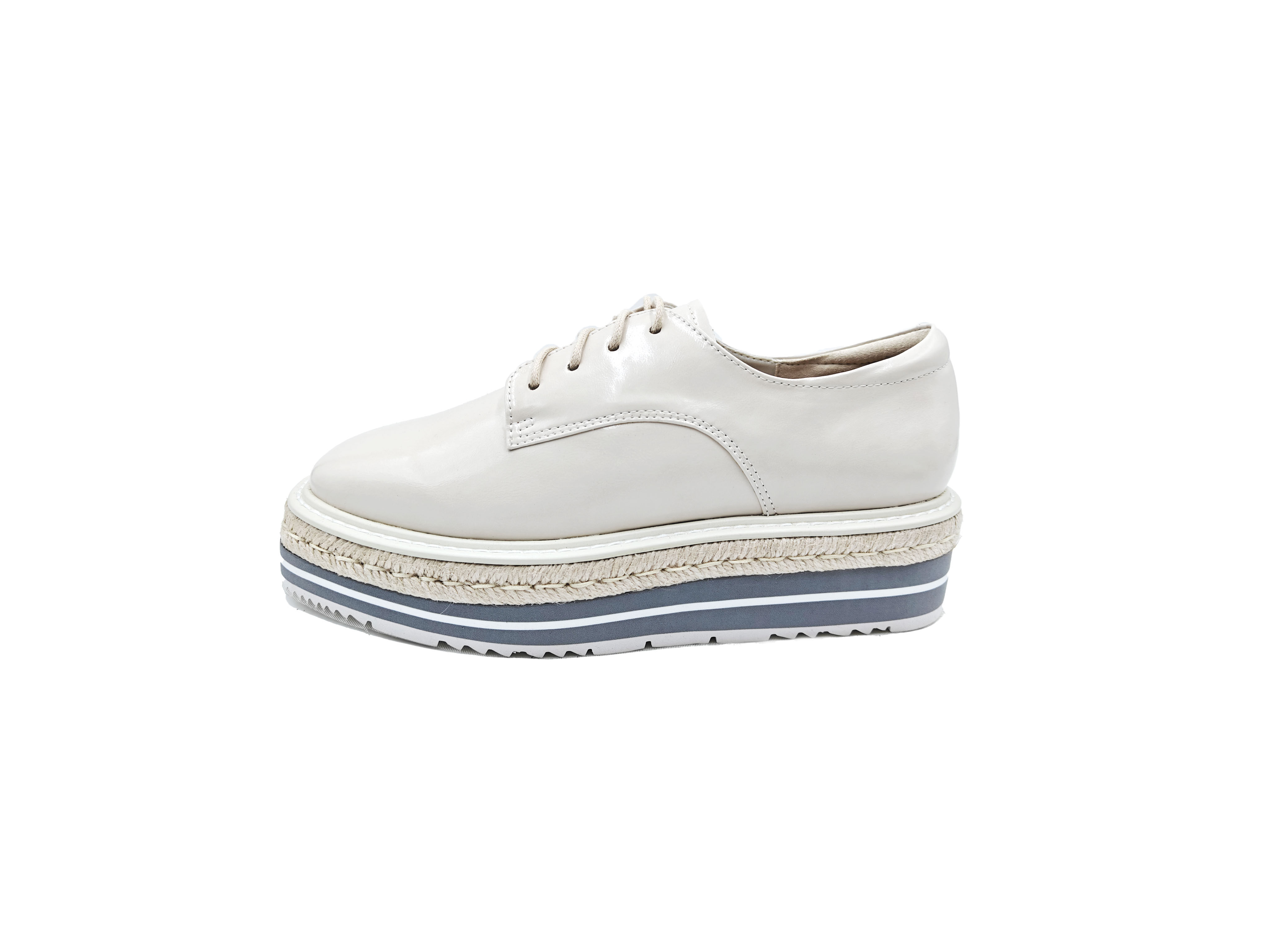 方頭油皮綁帶厚底鬆糕鞋