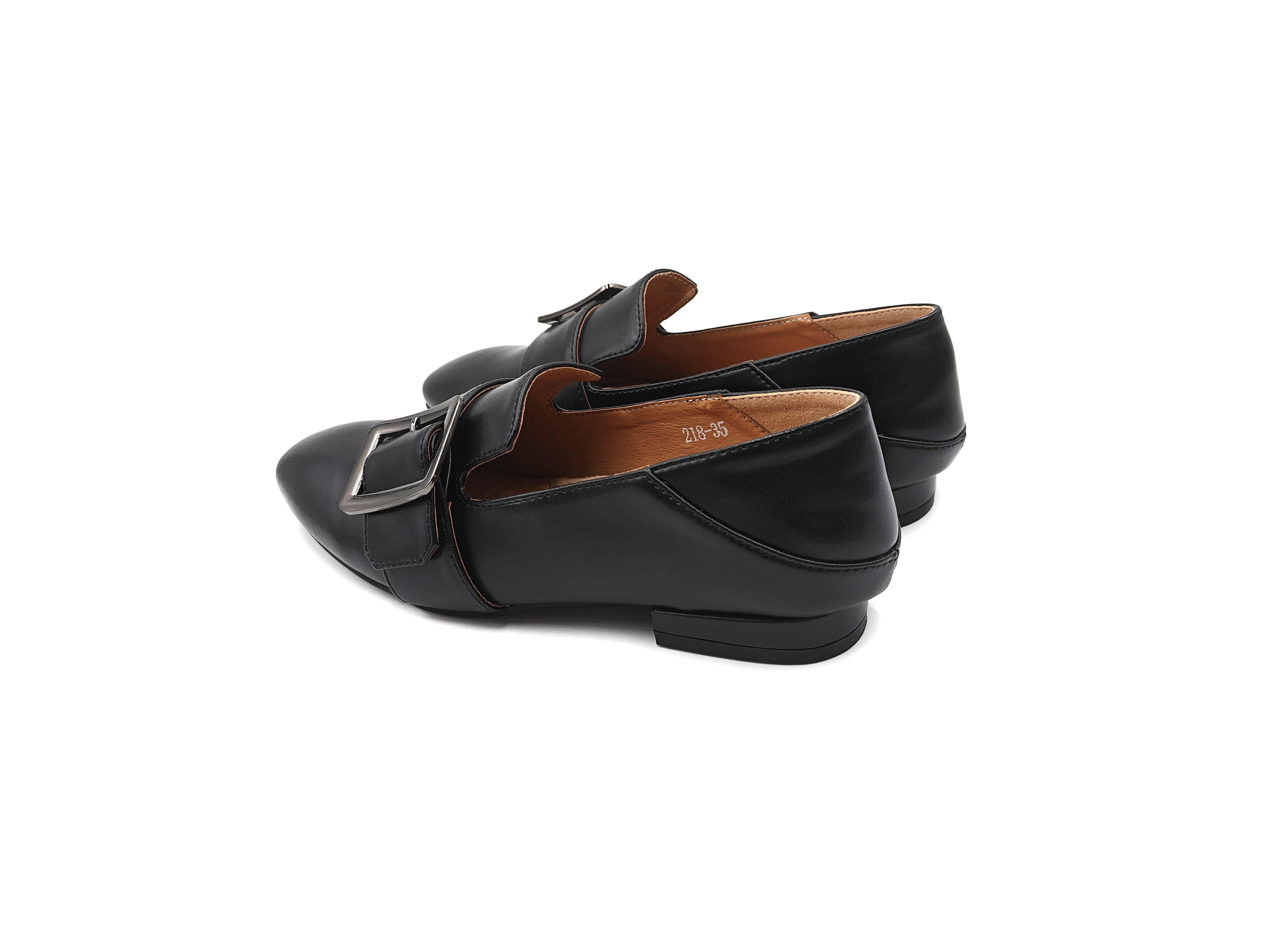 方頭方扣踩跟休閒平底鞋