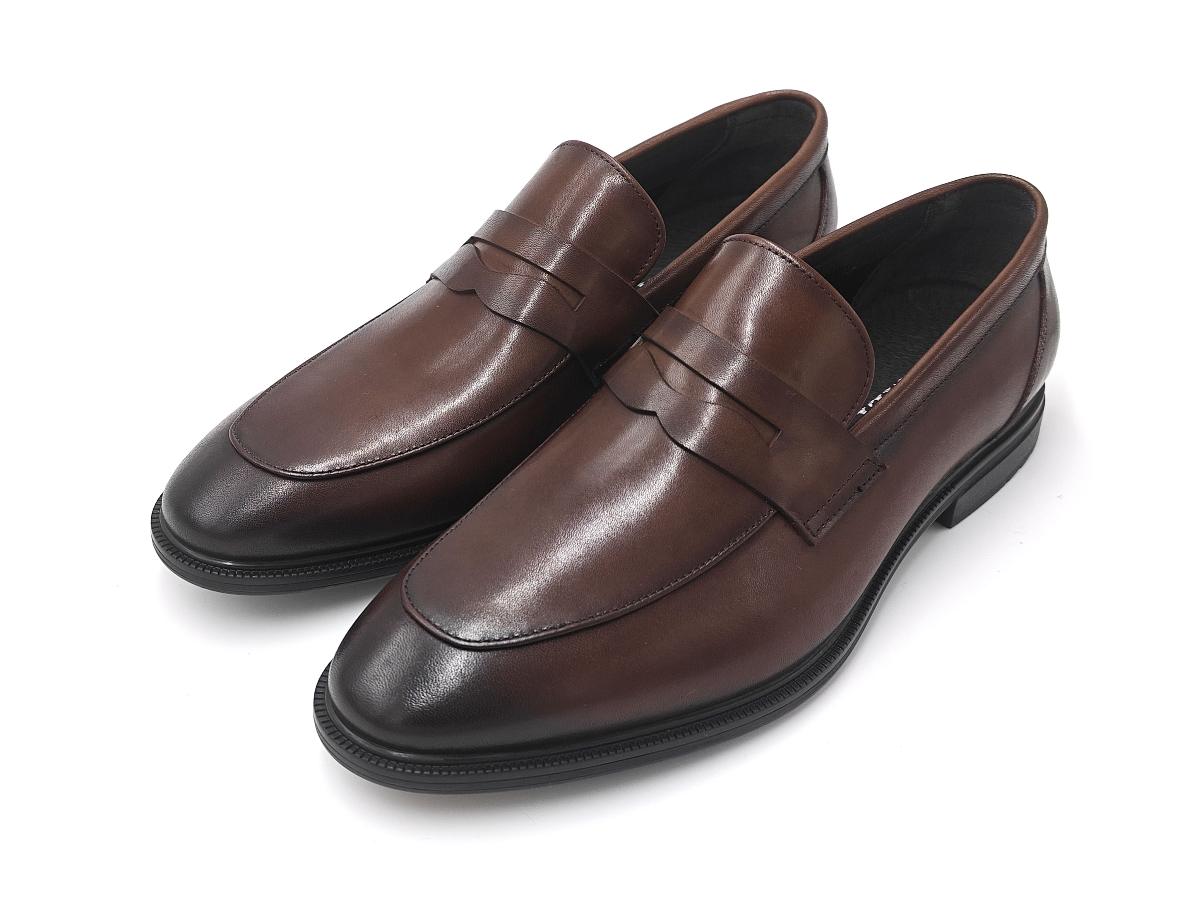 真皮軟底男士樂福鞋