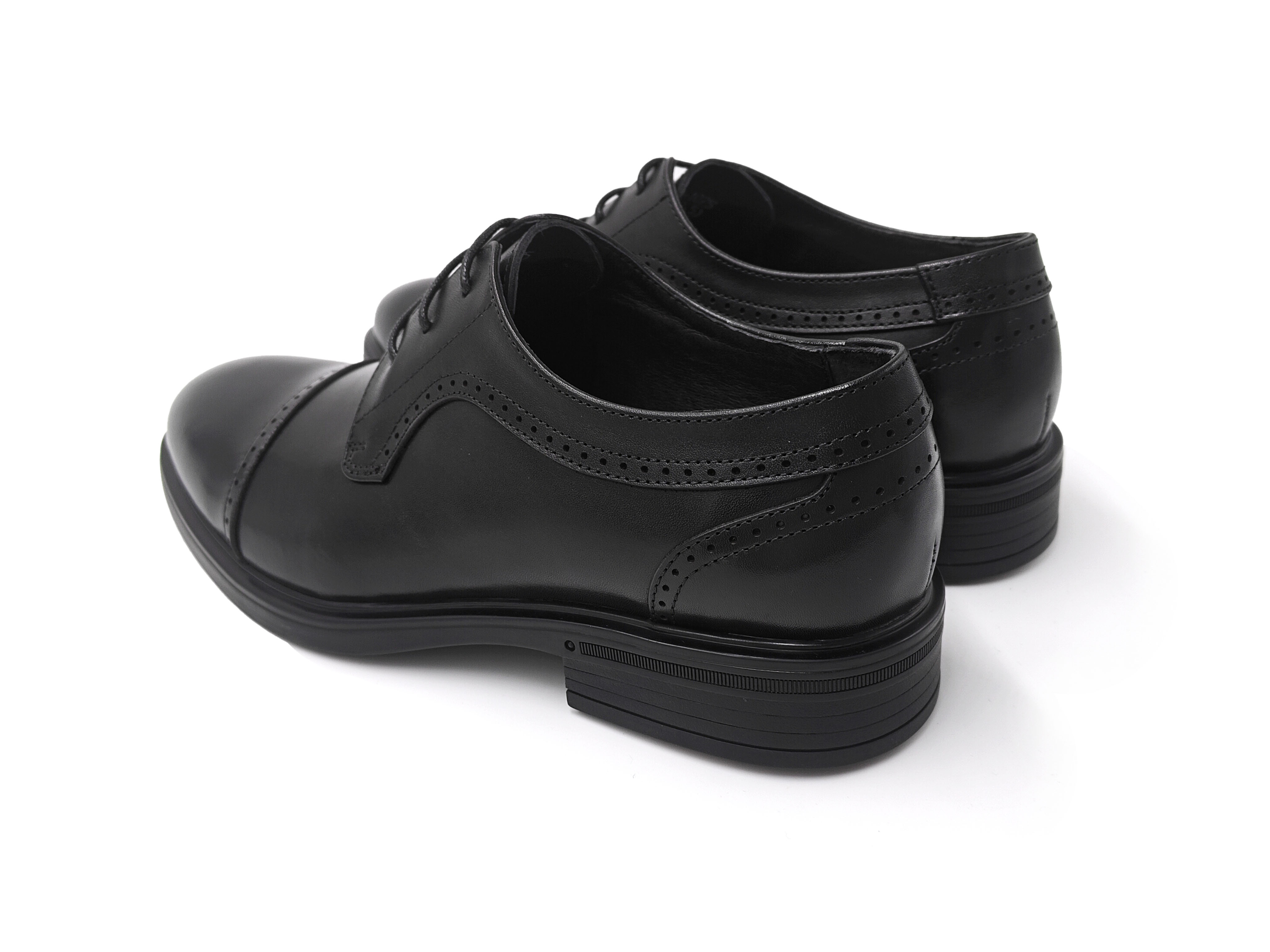 黑色真皮橫雕花商務男裝皮鞋