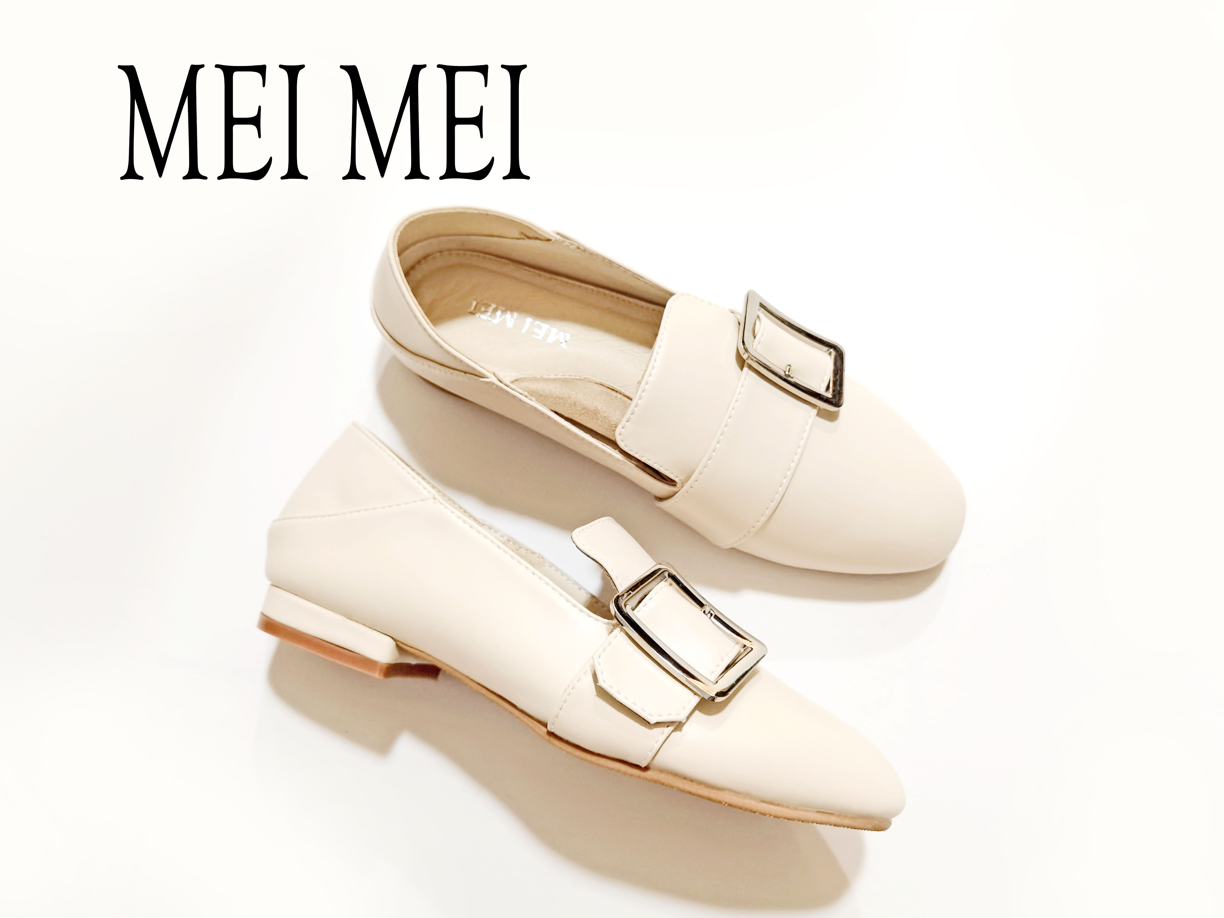 方头侧口平底休闲鞋