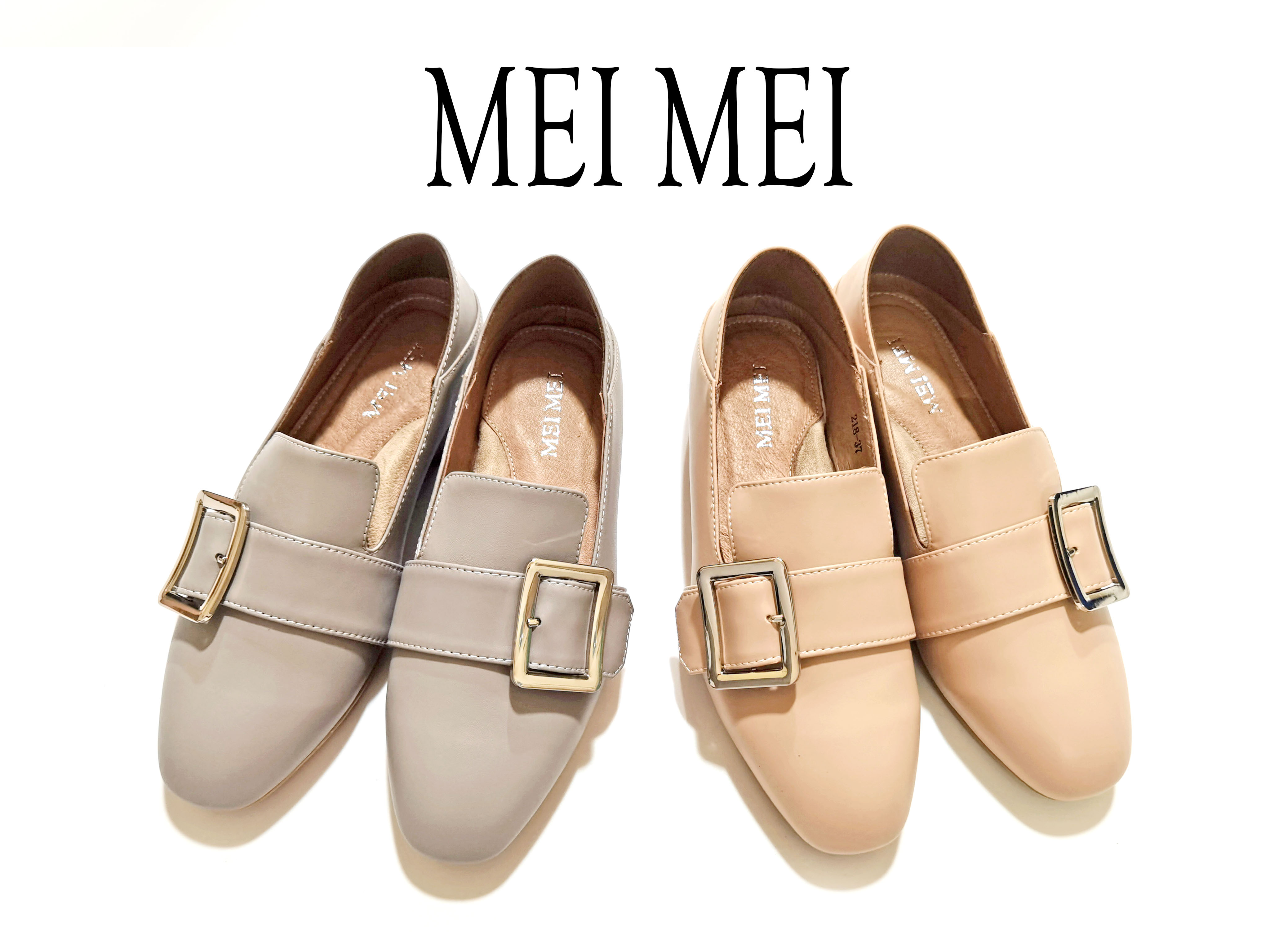 方头侧口平底休闲鞋