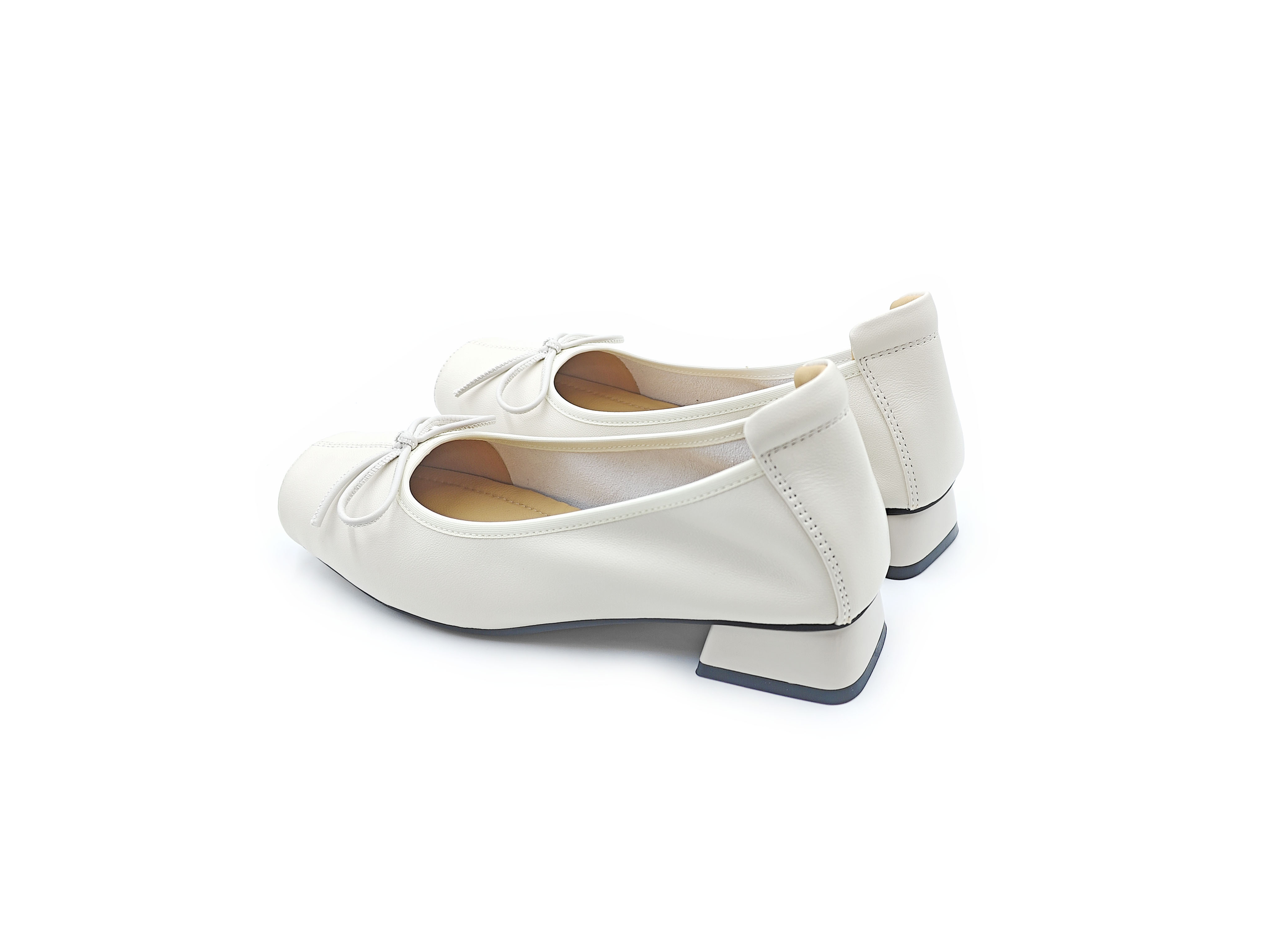 方頭羊皮蝴蝶結芭蕾舞鞋